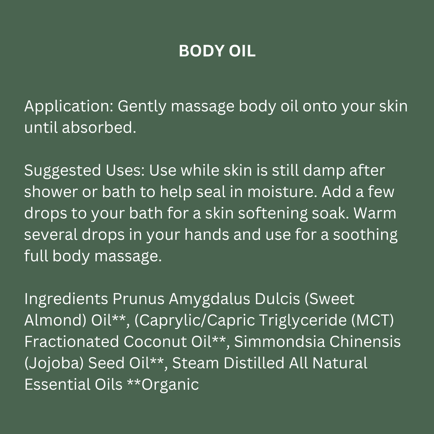 Body Oil- Desert Cedar (4oz)