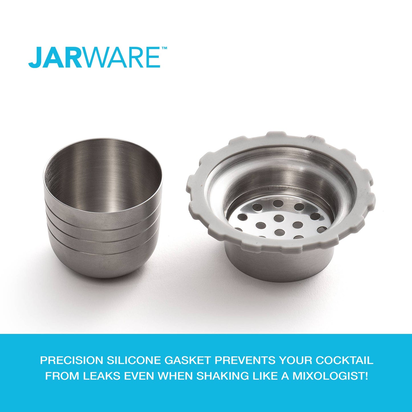 Jarware Cocktail Shaker Lid for Wide Mouth Mason Jar