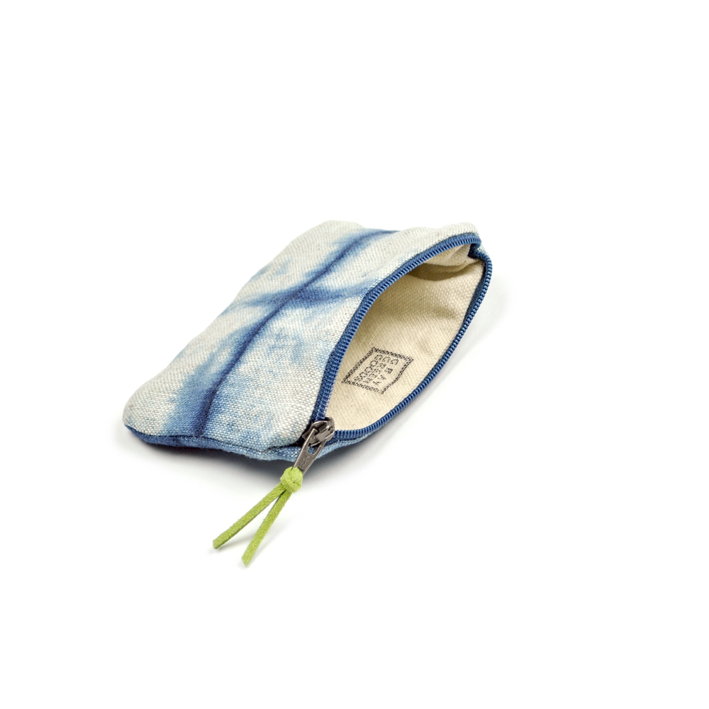 Shibori Indigo Cotton Canvas Coin Purse
