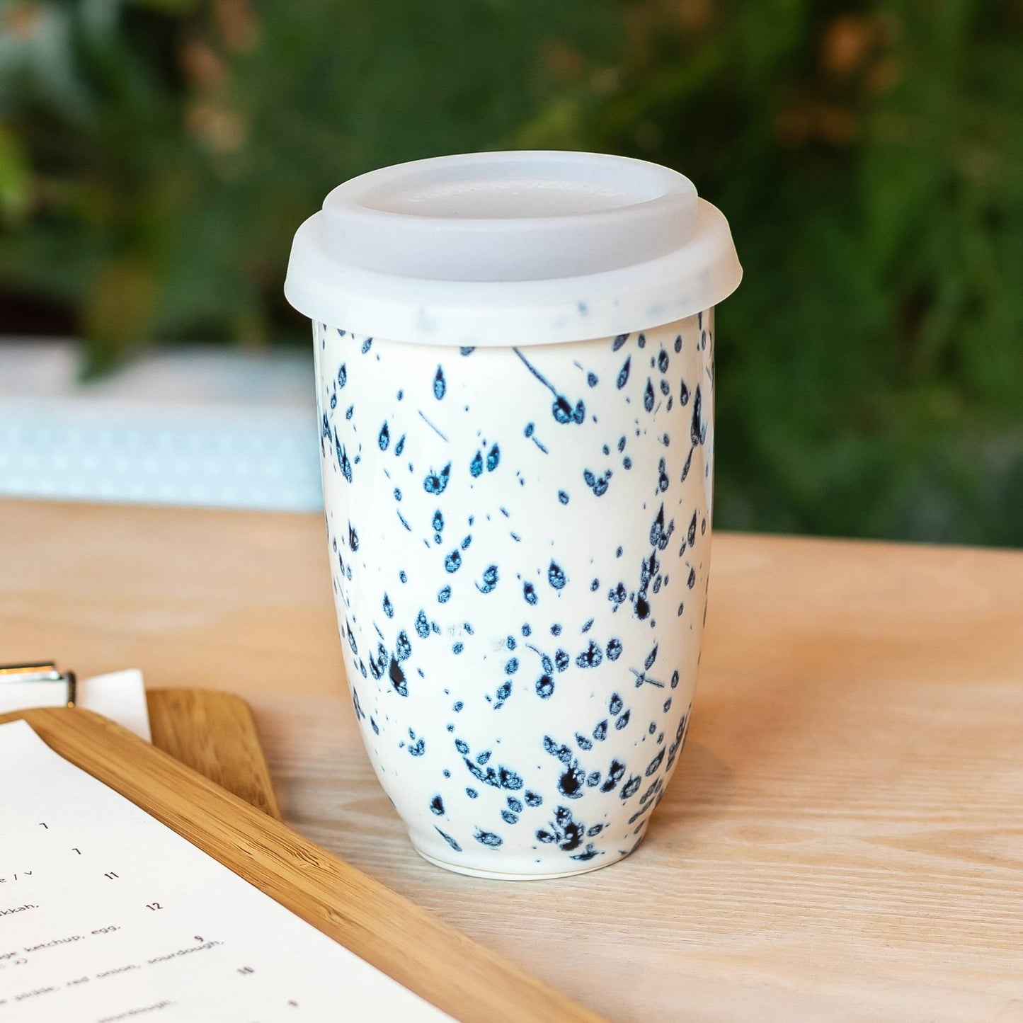 Orchid Ceramic Travel tumbler – 12oz with Lid & Sleeve