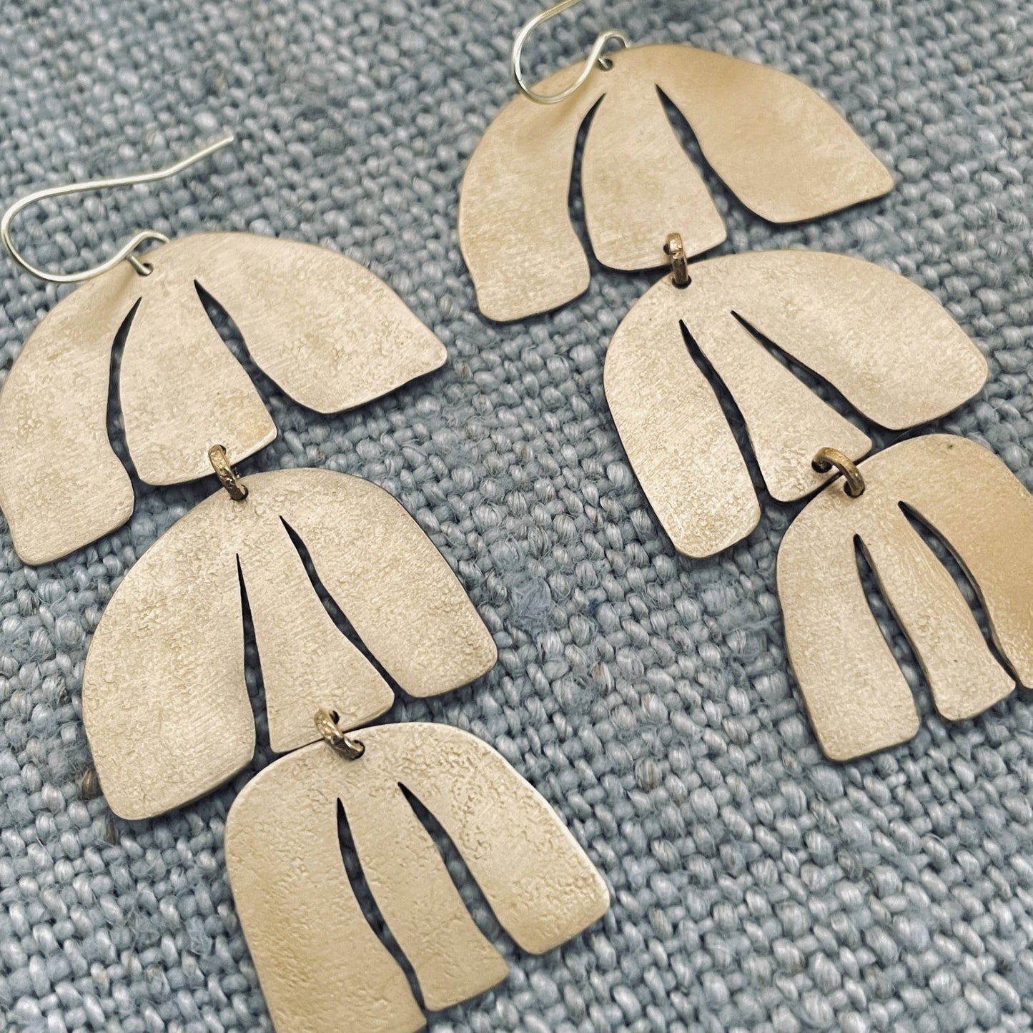 Brass Earrings, Bohemian Contemporary Handmade Jewelry