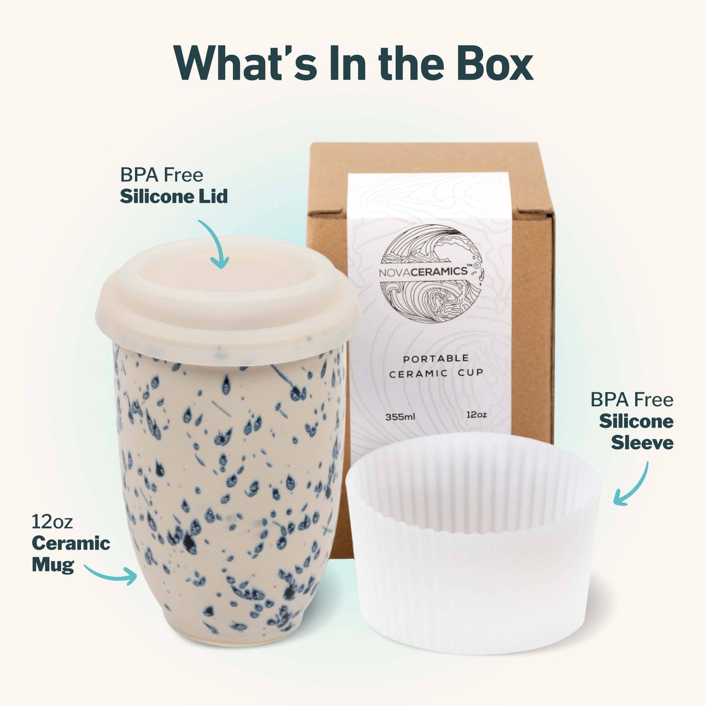 Orchid Ceramic Travel tumbler – 12oz with Lid & Sleeve
