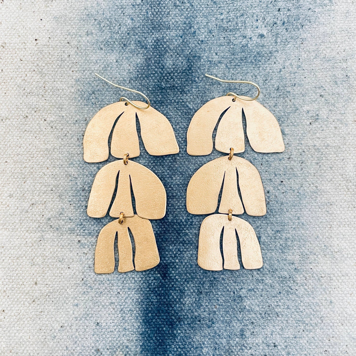 Brass Earrings, Bohemian Contemporary Handmade Jewelry