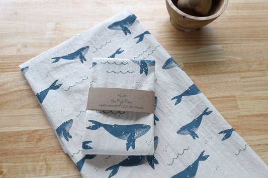 Whale Kitchen Towel, Coastal Kitchen Decor 