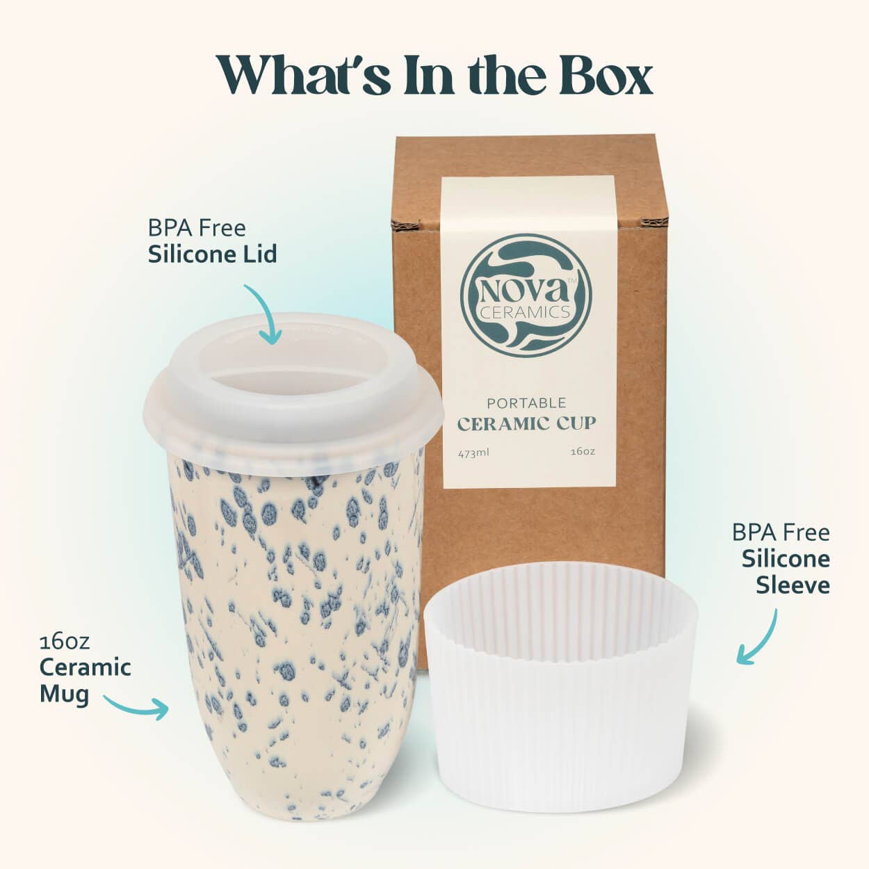 Orchid Ceramic Travel Tumbler – 16oz with Lid & Sleeve