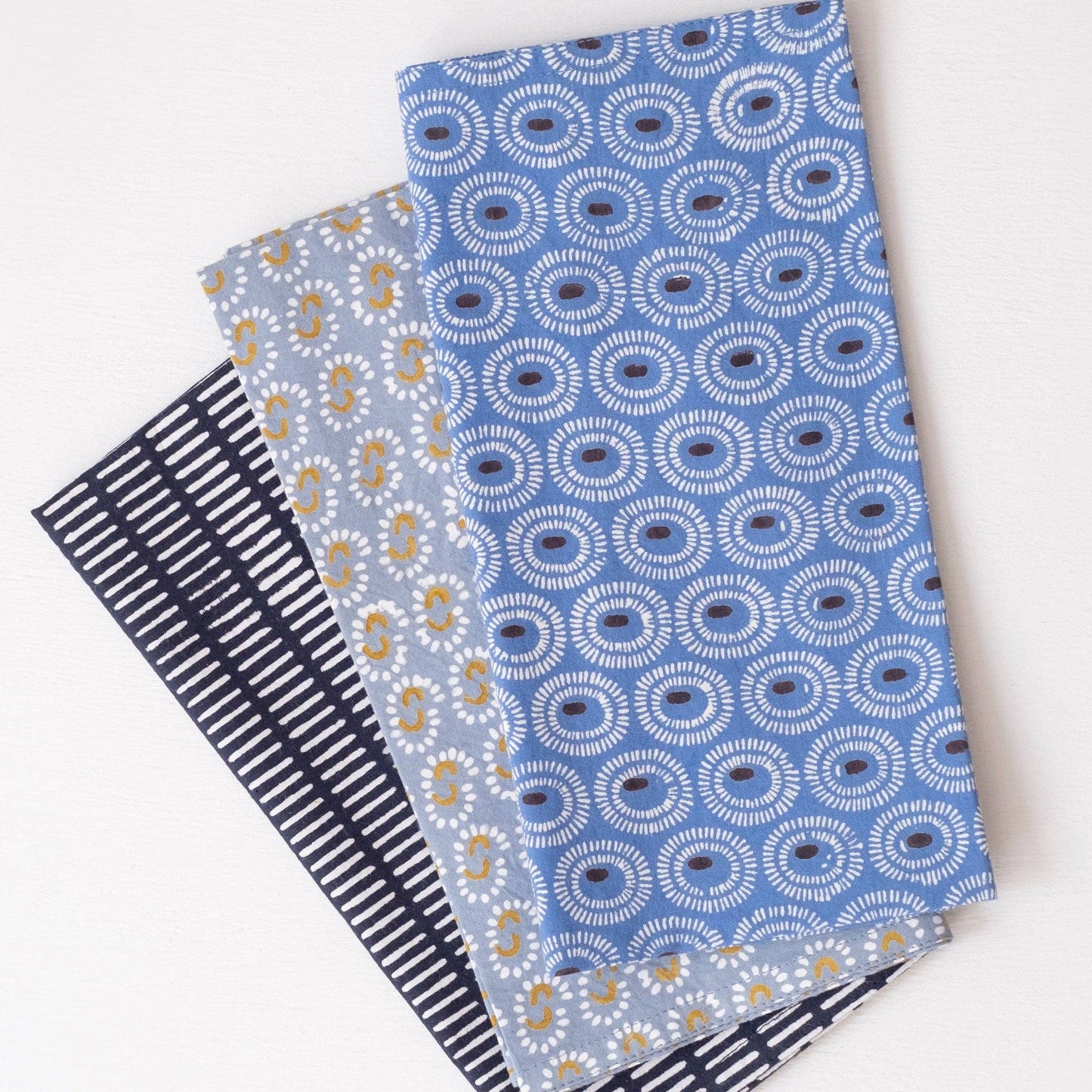 Tangier Indigo Block Printed Napkins - set of 4