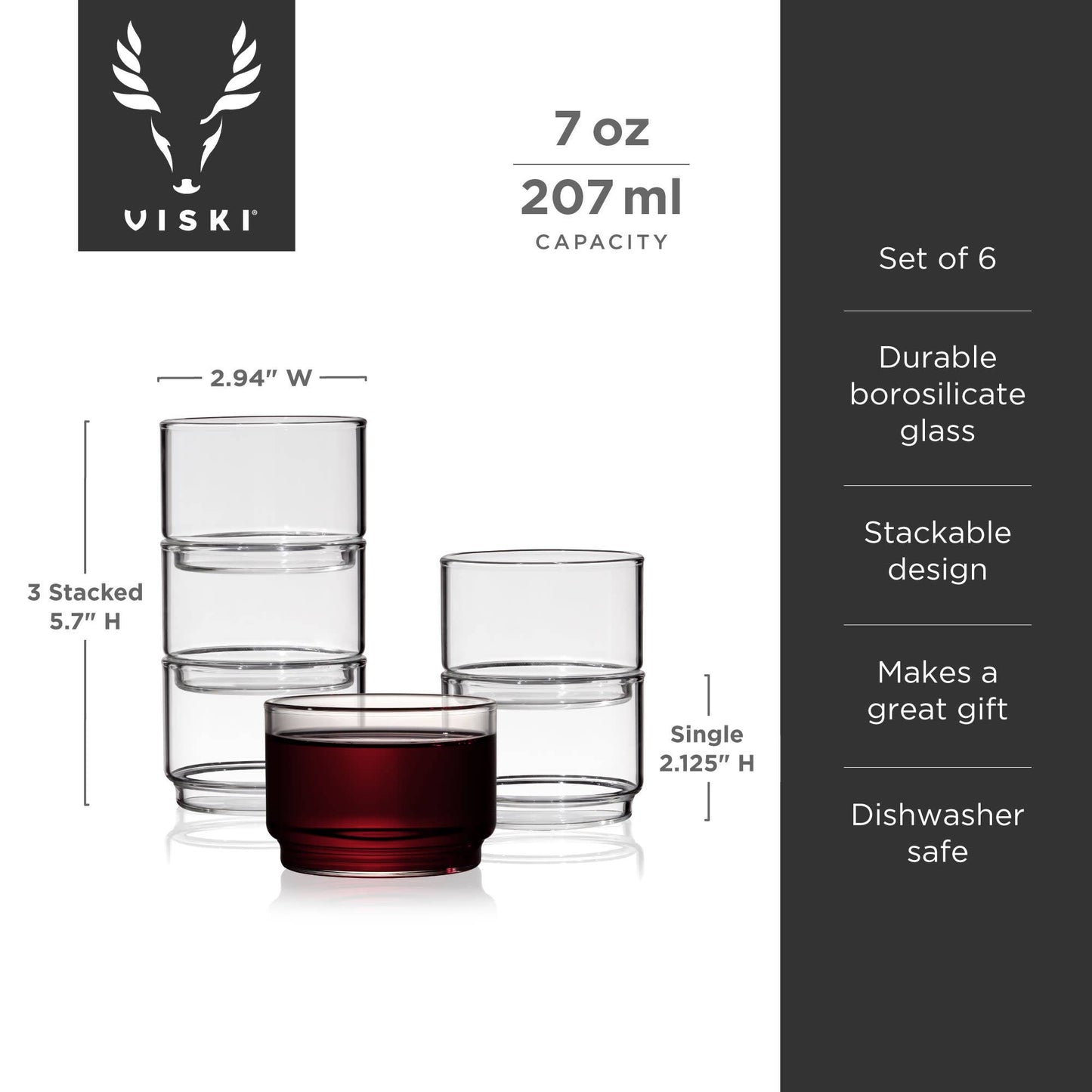 Stackable Bodega Glasses Set of 6