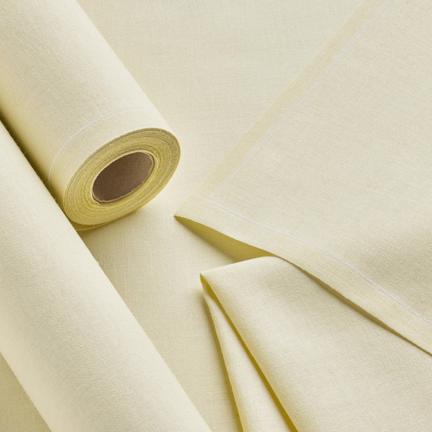 Pastel Yellow Cotton Dinner Napkins 12 napkin roll