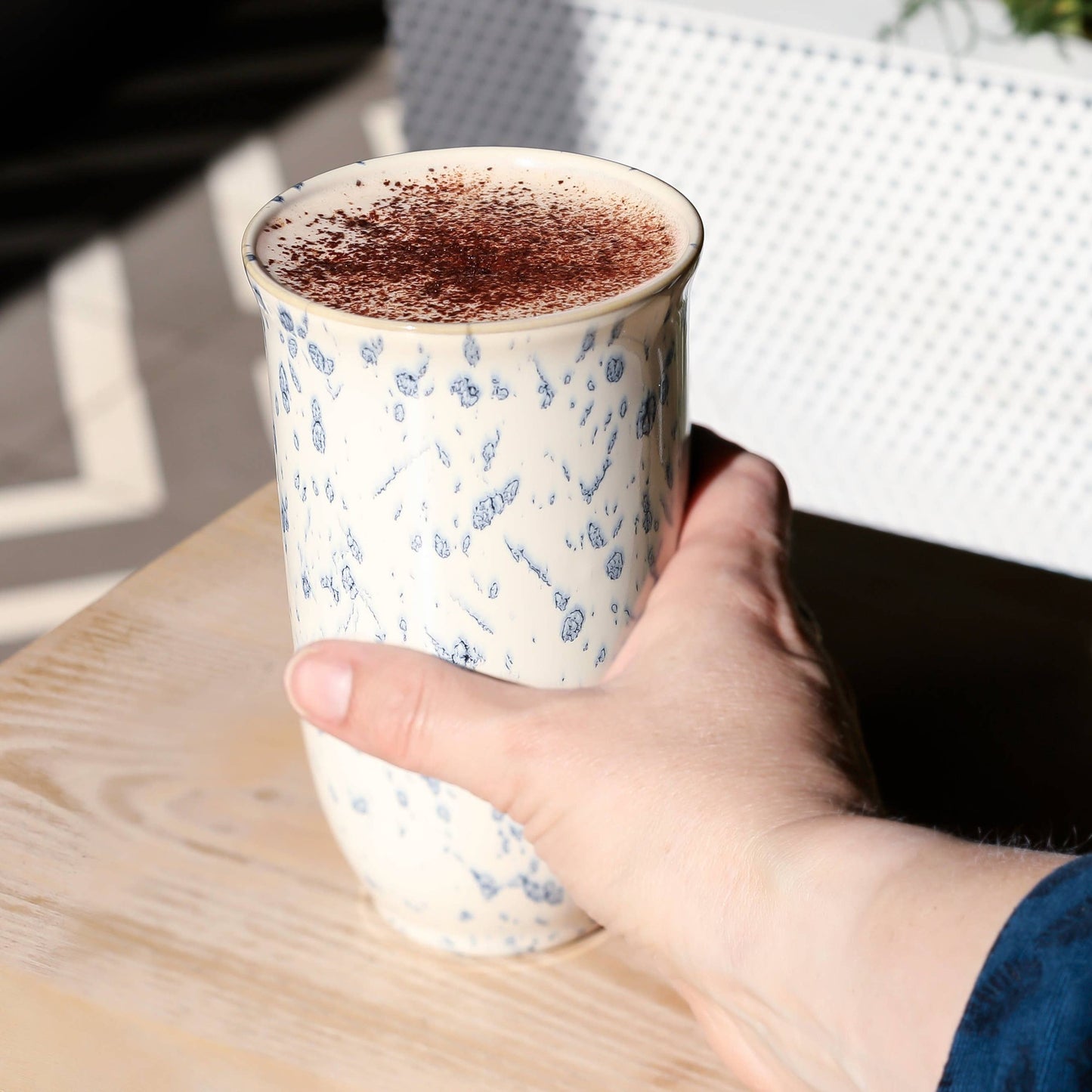 Orchid Ceramic Travel Tumbler – 16oz with Lid & Sleeve