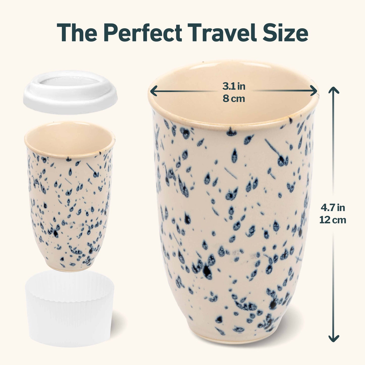 Orchid Ceramic Travel tumbler – 12oz with Lid & Sleeve