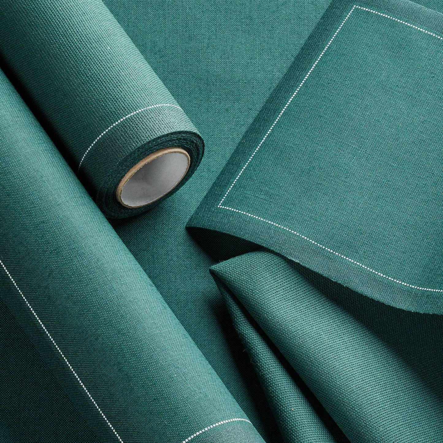 English Green Cotton Luncheon Napkins 25 napkin roll