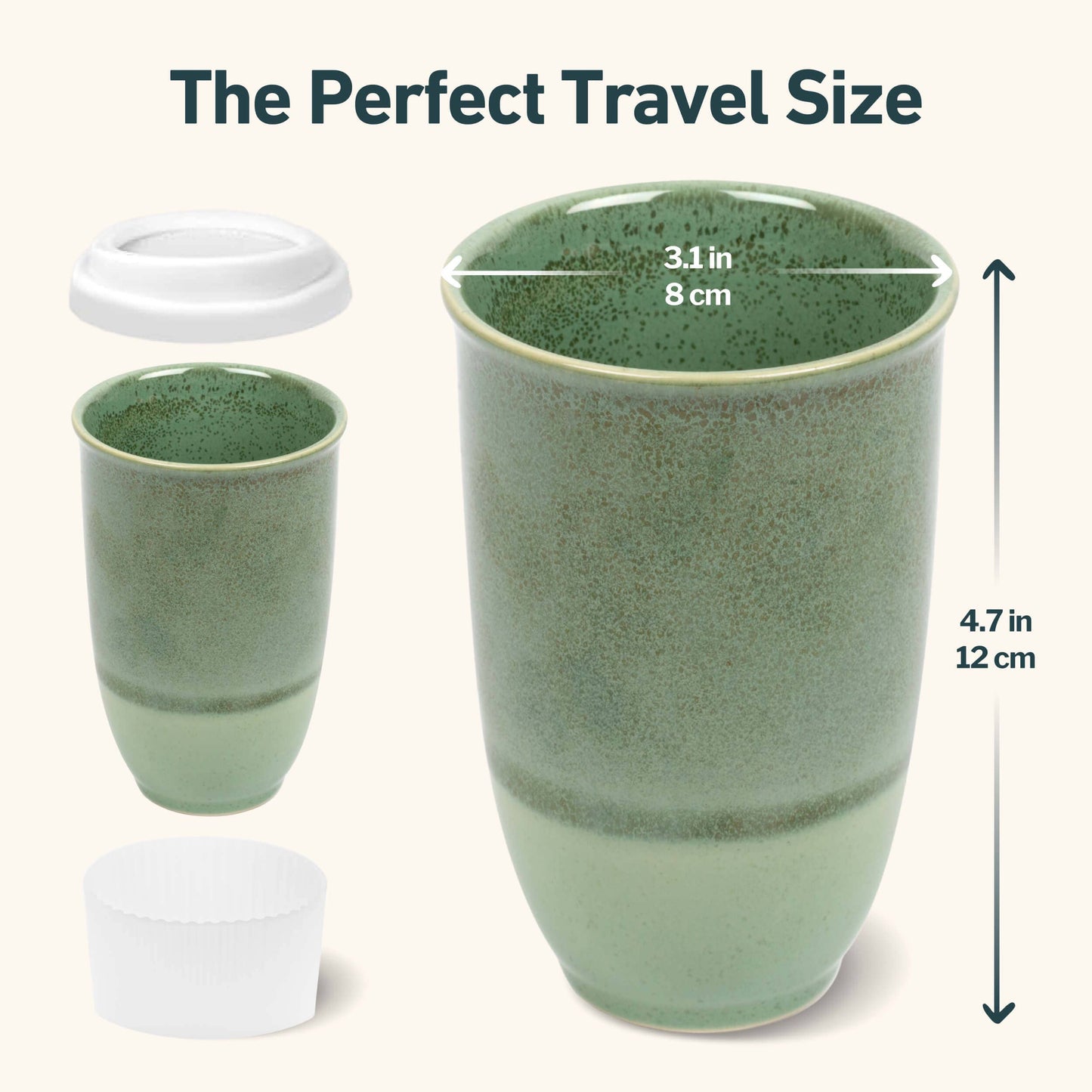 Emerald 12oz Ceramic Travel tumbler– Reusable & Stylish