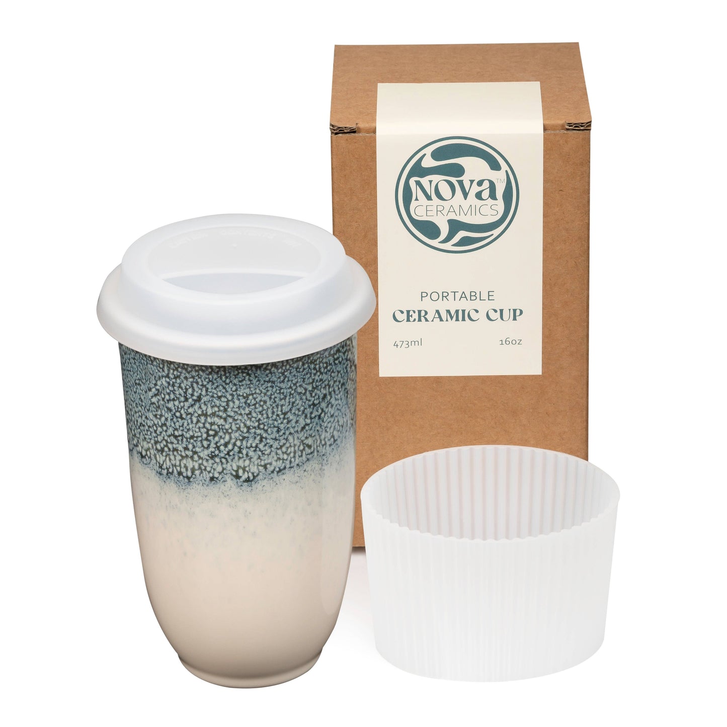 Glacier Ceramic Travel Cup 16oz | Reusable Coffee Cup