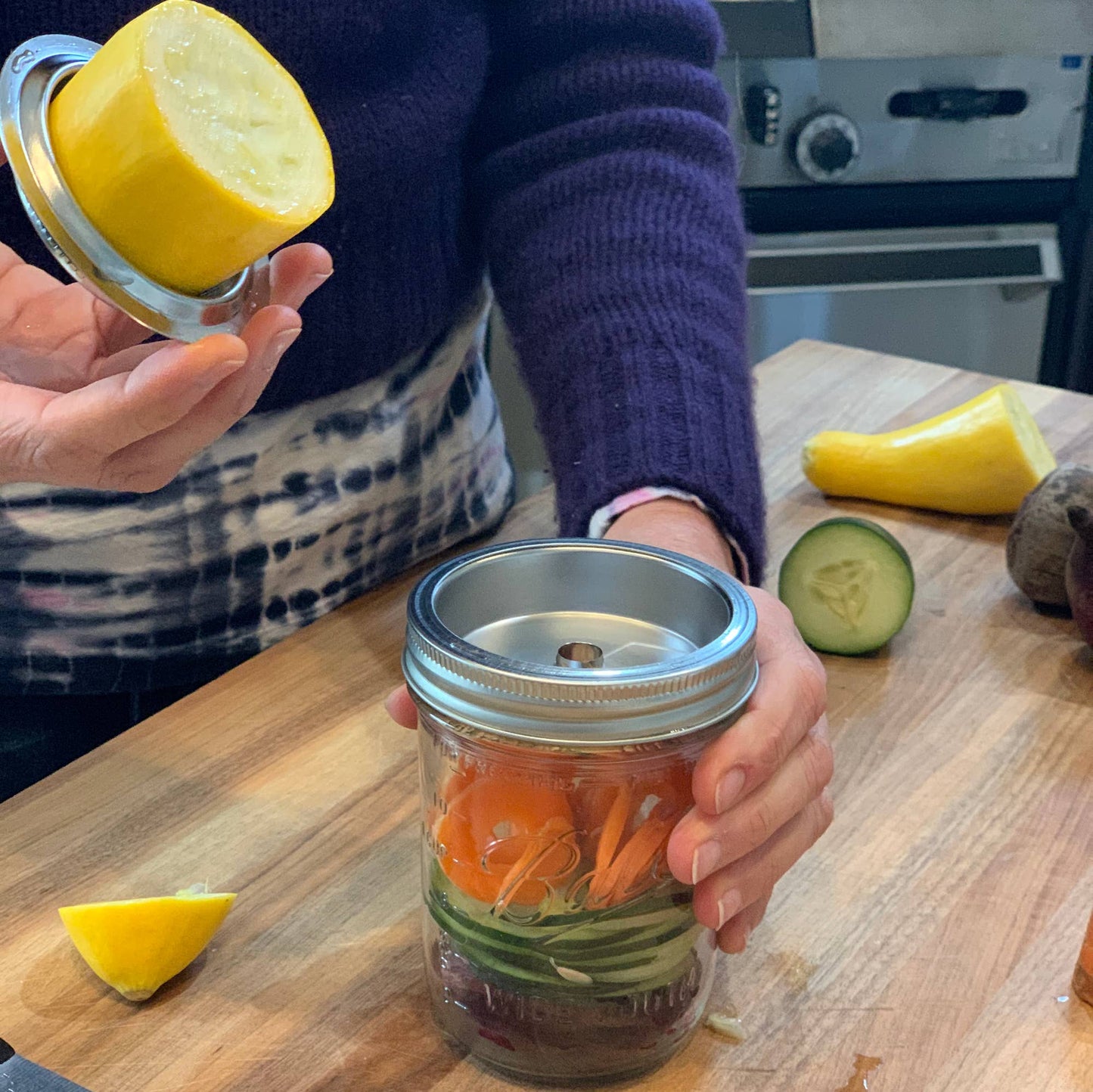 Jarware 3 in 1 Spiralizer for Wide Mouth Mason Jar