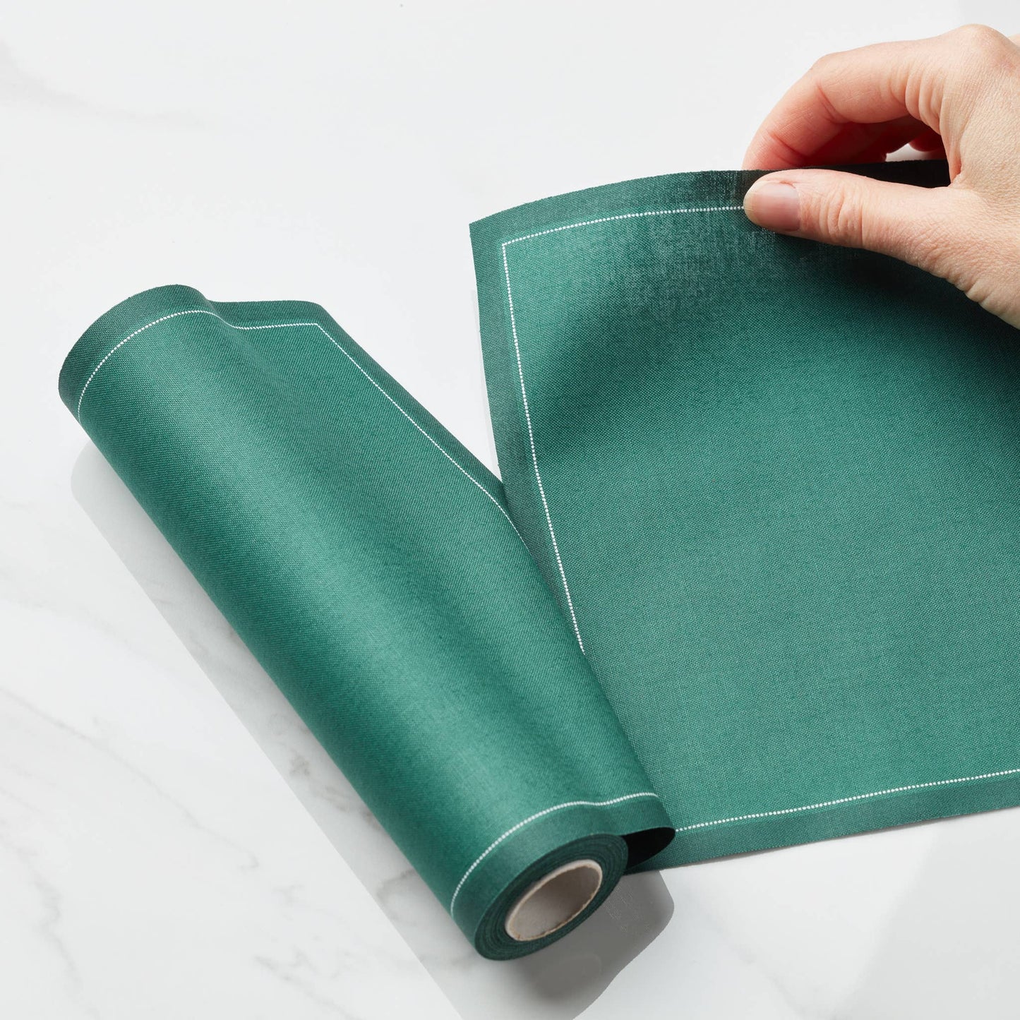 English Green Cotton Luncheon Napkins 25 napkin roll