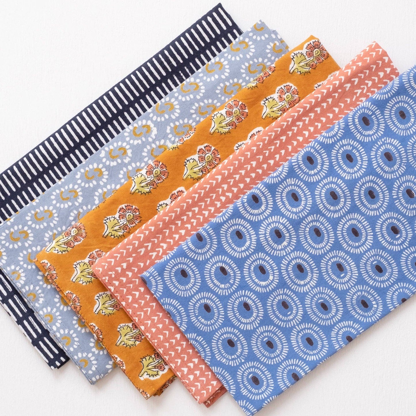 Tangier Indigo Block Printed Napkins - set of 4