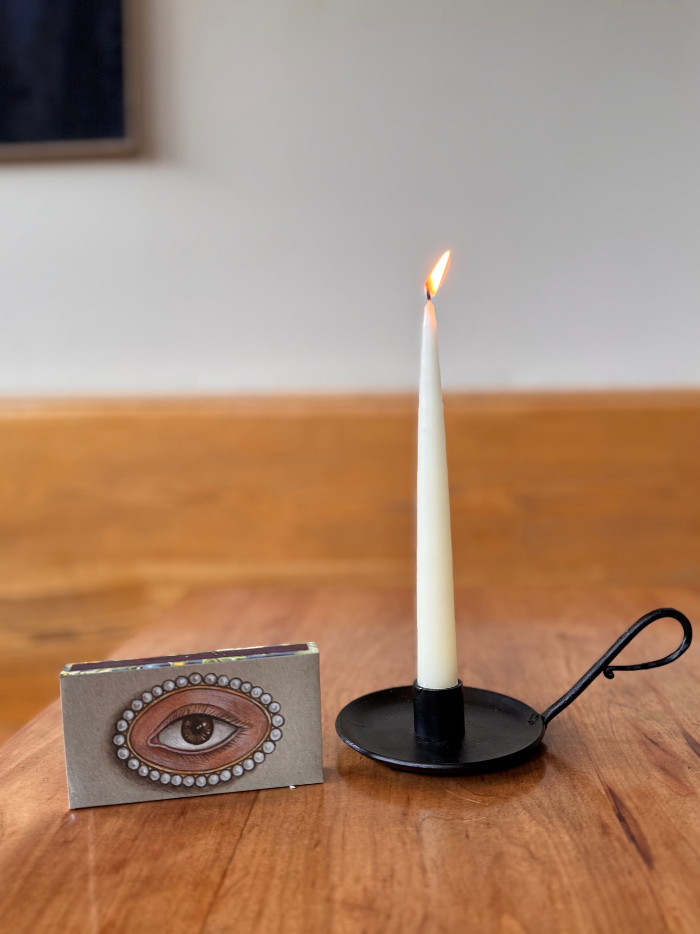 Candle holder with pack of matches