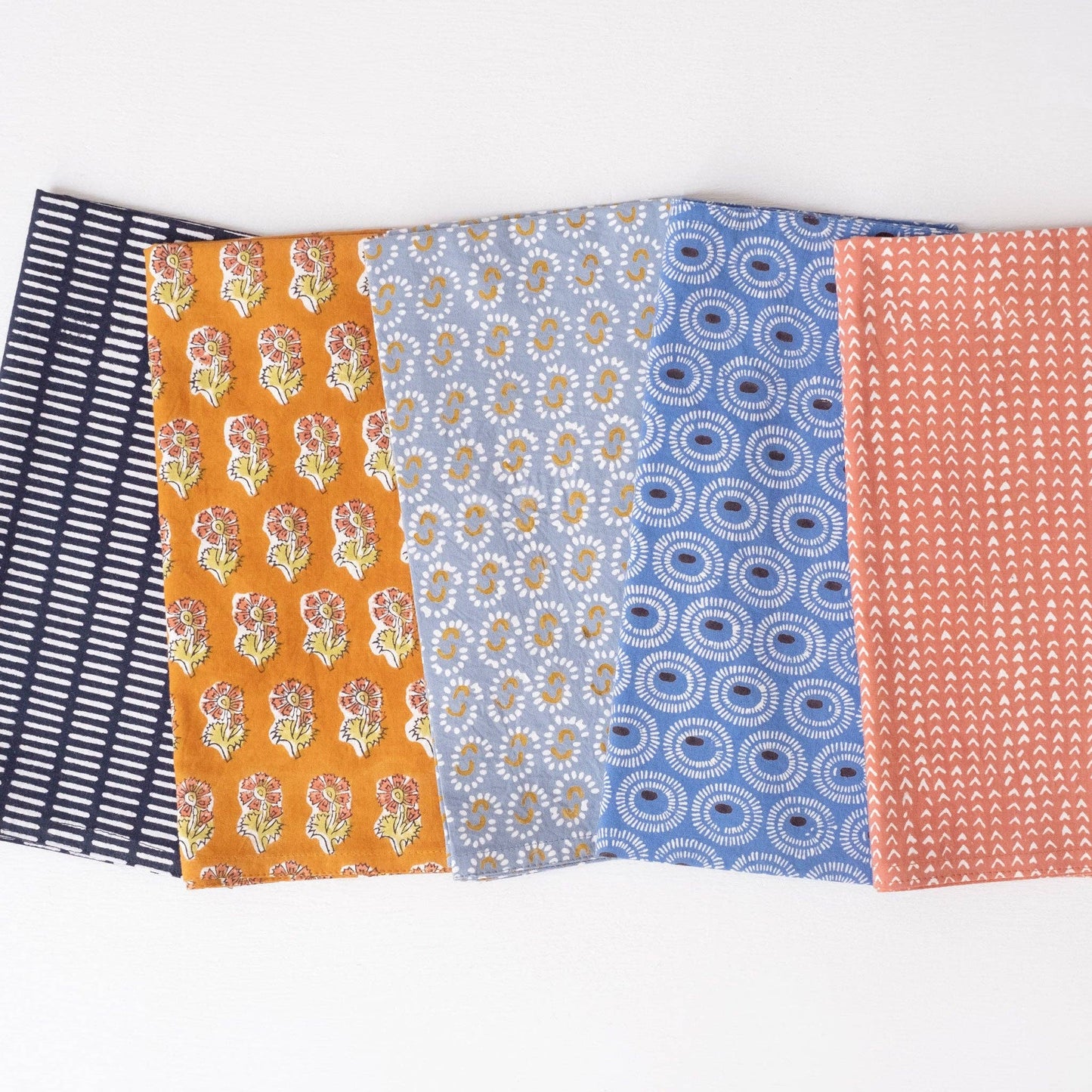 Tangier Indigo Block Printed Napkins - set of 4