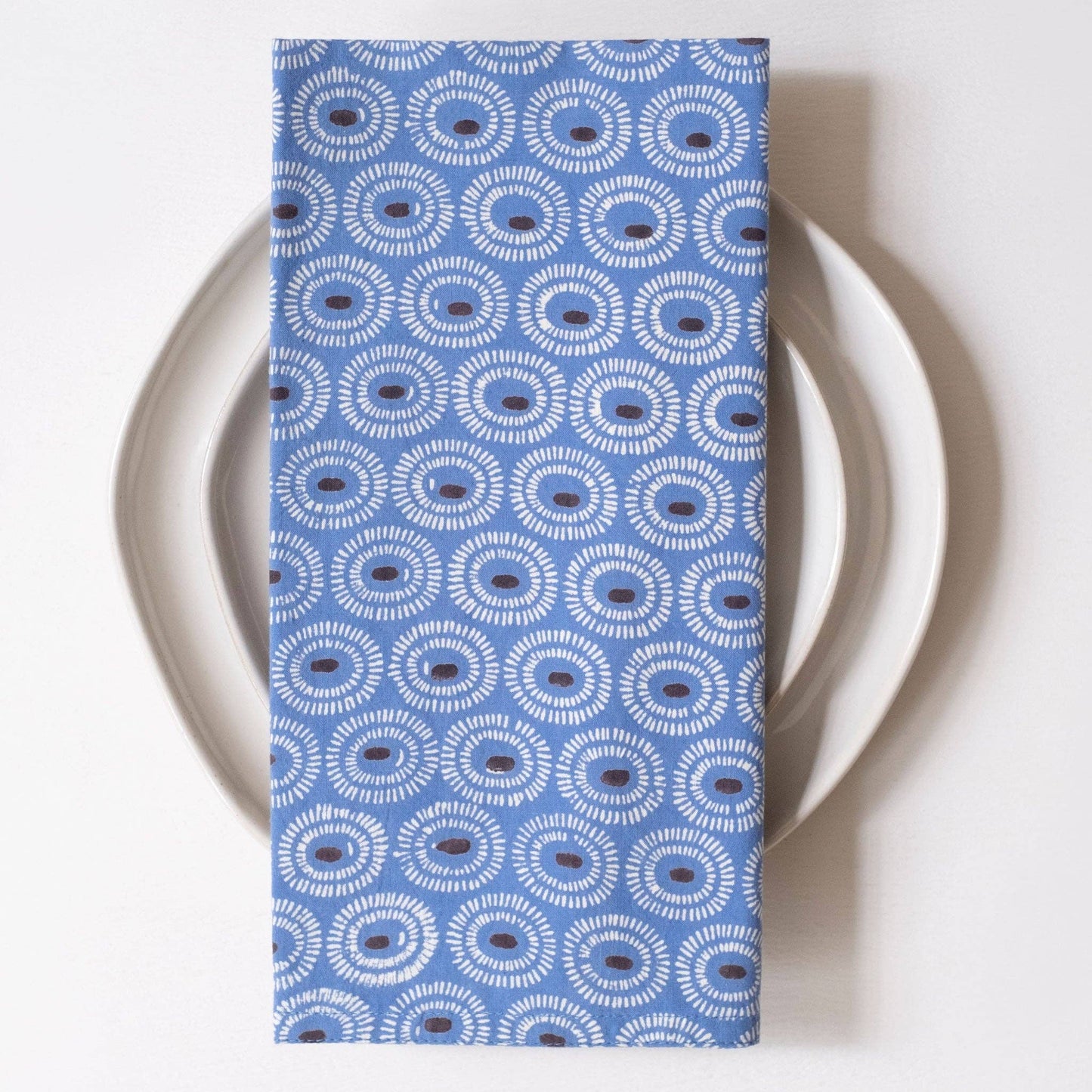 Tangier Indigo Block Printed Napkins - set of 4