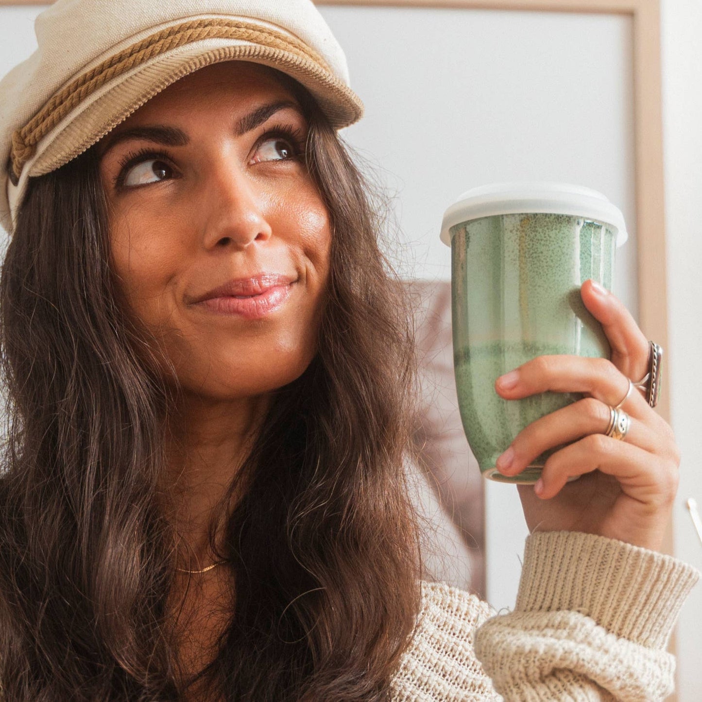 Emerald 12oz Ceramic Travel tumbler– Reusable & Stylish
