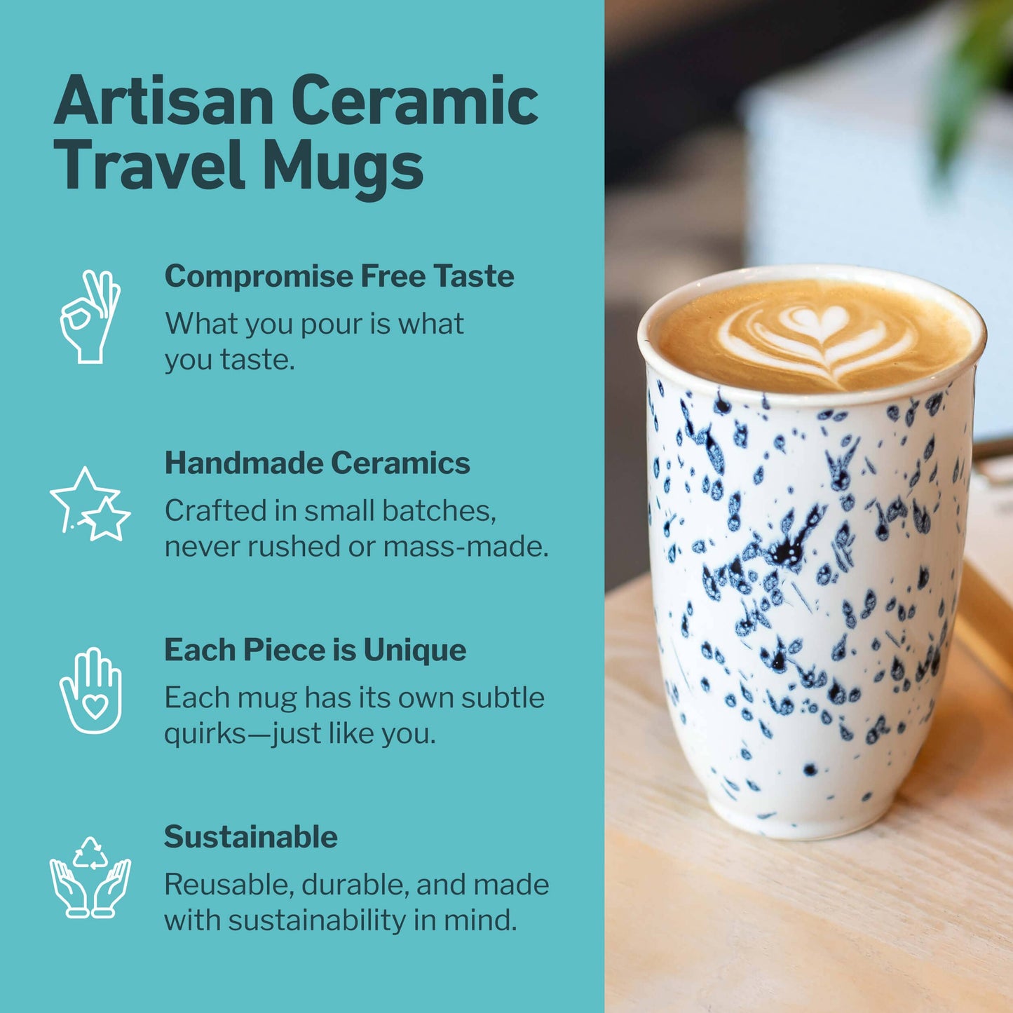 Orchid Ceramic Travel tumbler – 12oz with Lid & Sleeve