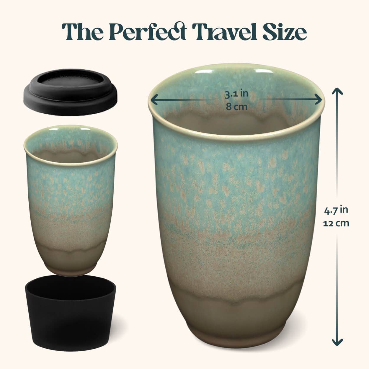 Aurora Ceramic Travel Tumbler 12oz | Modern Reusable Coffee Tumbler