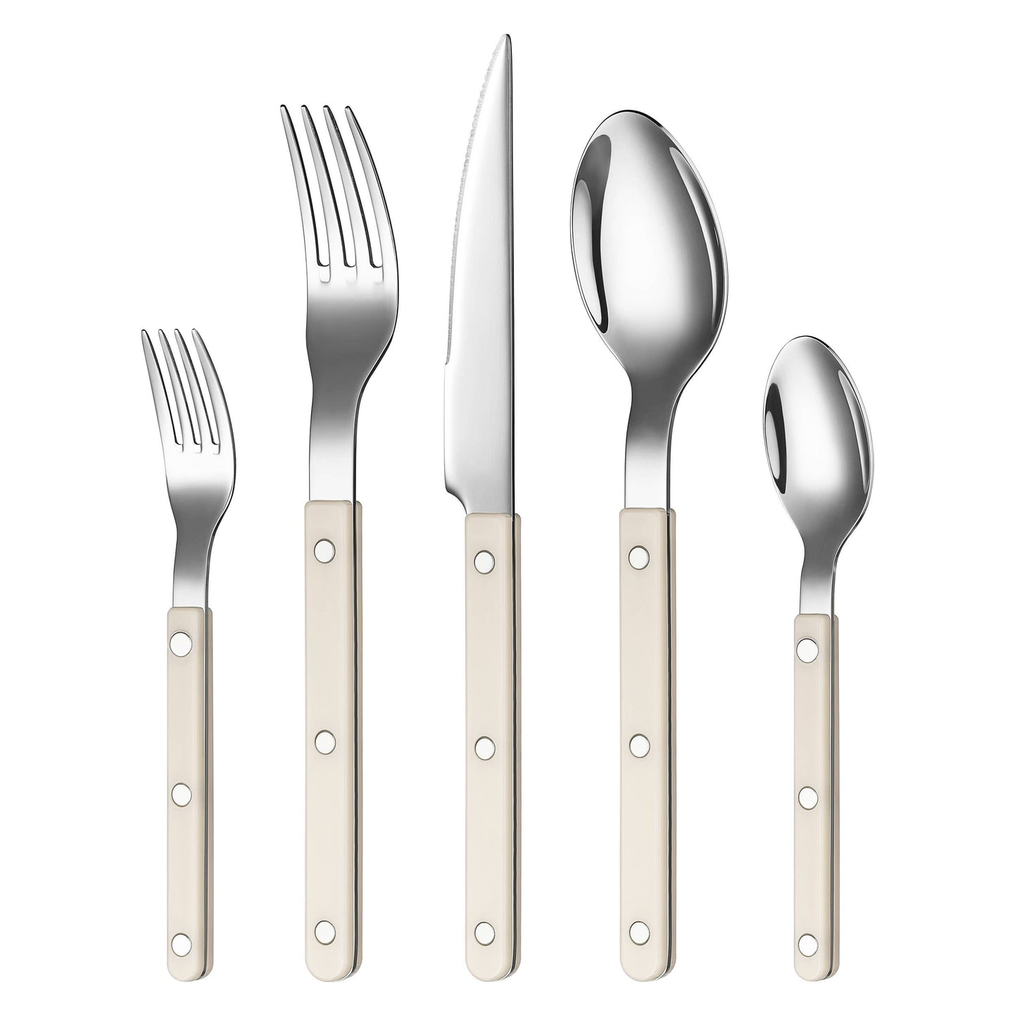 20-Piece Flatware Set for 4 - Cream Color French Cutlery
