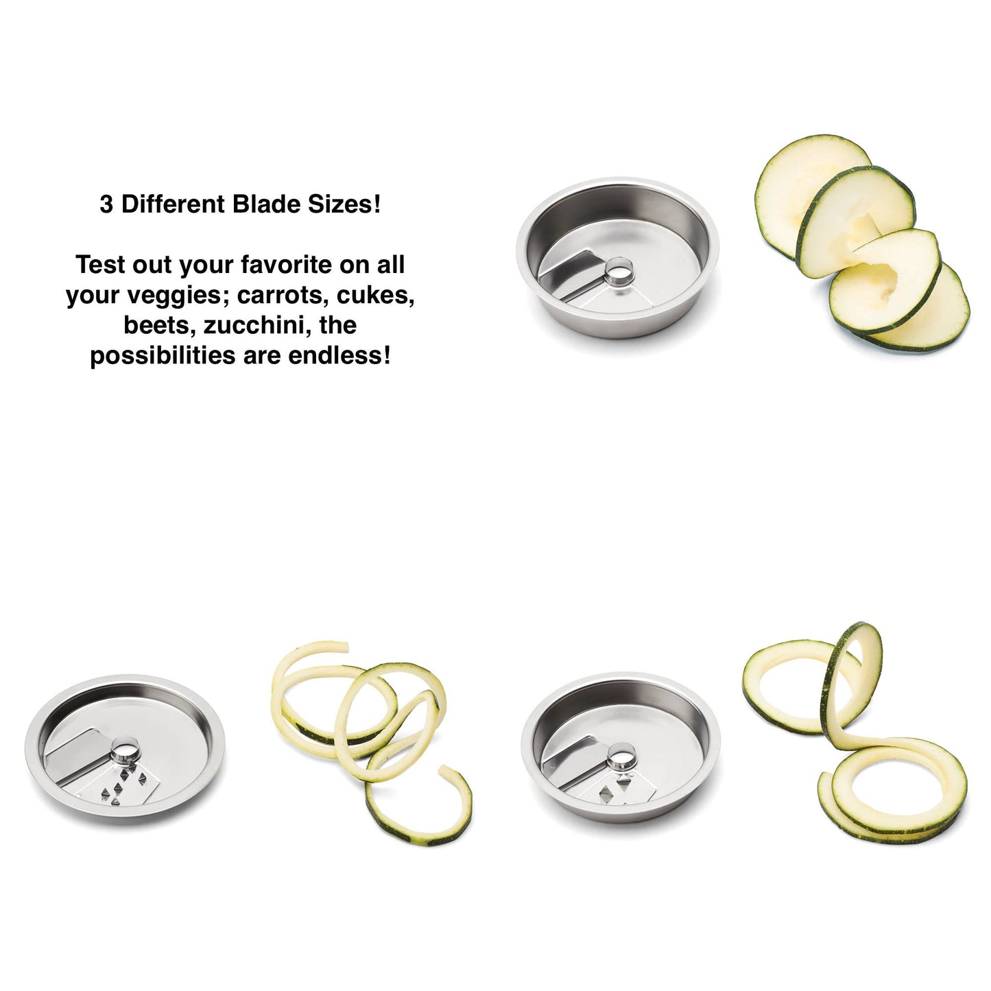 Jarware 3 in 1 Spiralizer for Wide Mouth Mason Jar