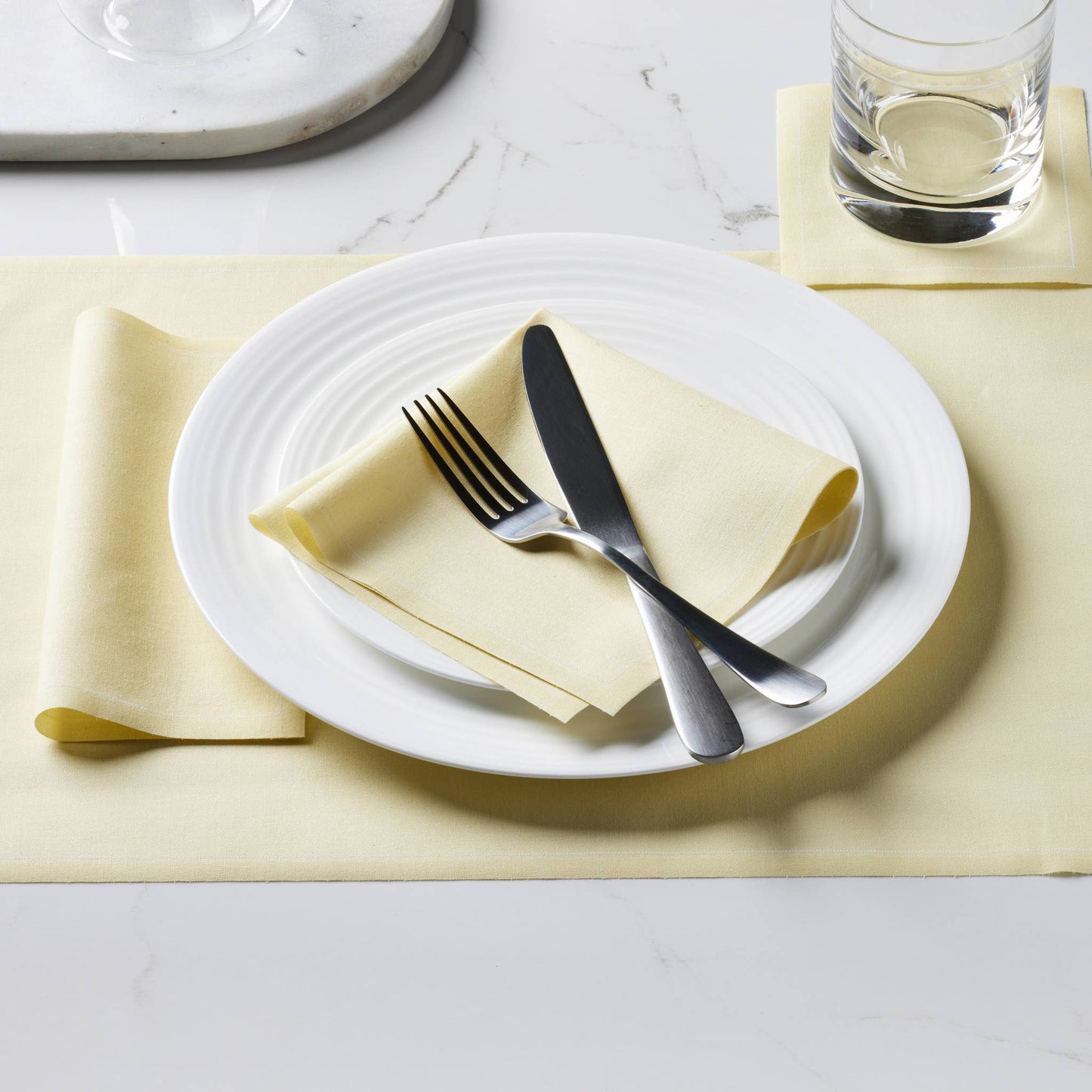 Pastel Yellow Cotton Dinner Napkins 12 napkin roll