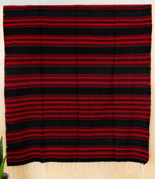 Serape Mexican Blankets - Black/Red