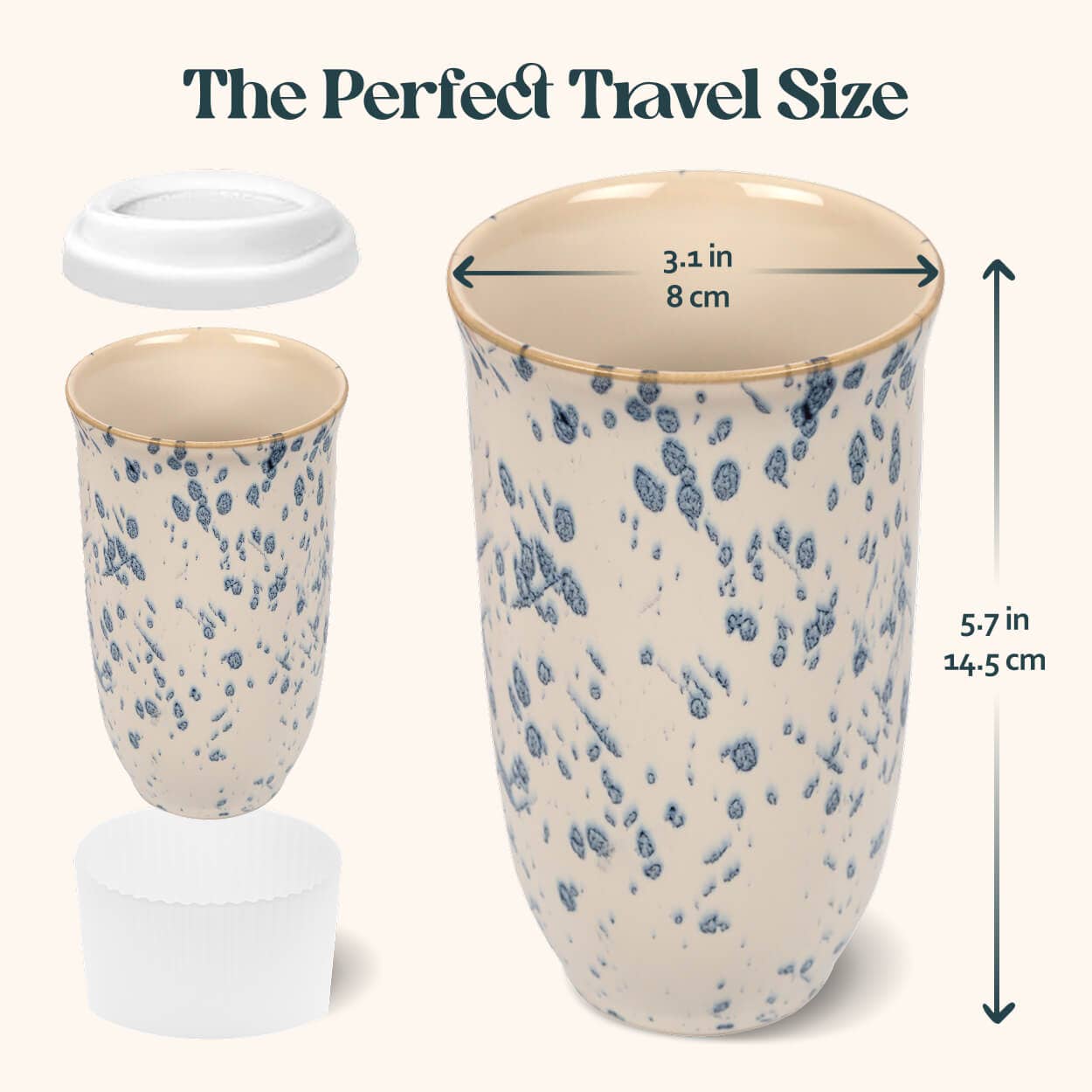Orchid Ceramic Travel Tumbler – 16oz with Lid & Sleeve